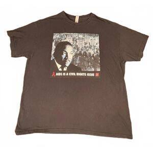 Gildan Heavy Cotton XL Black T-Shirt with Martin Luther King Jr. AIDS Civil-Rts.